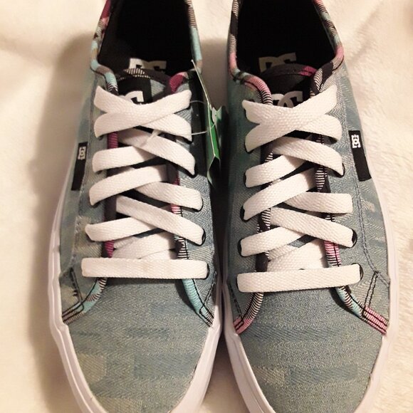 DC Denim and Plaid Recycled Vegan Platform Sneakers - Picture 2 of 8